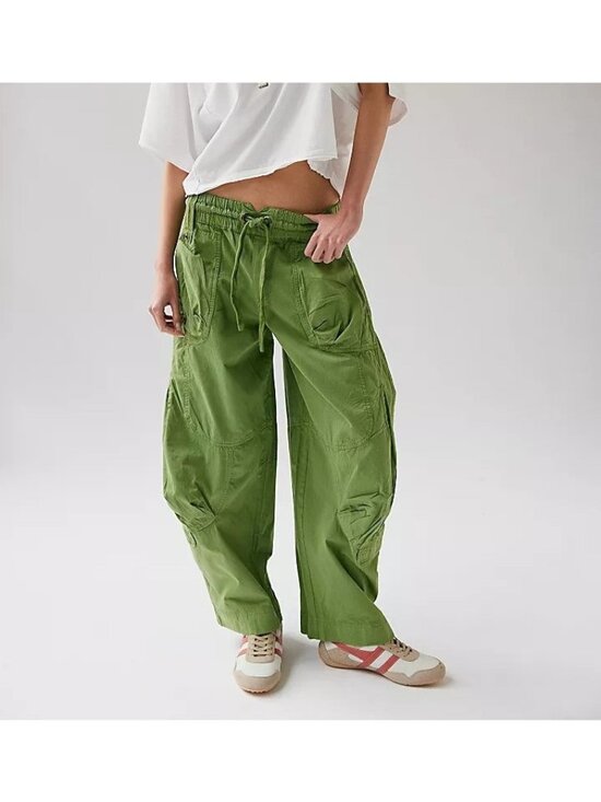 Free People Pants - Free People Onset Cargo Pants Utility Y2K Parachute Indie Green 90s Womens M